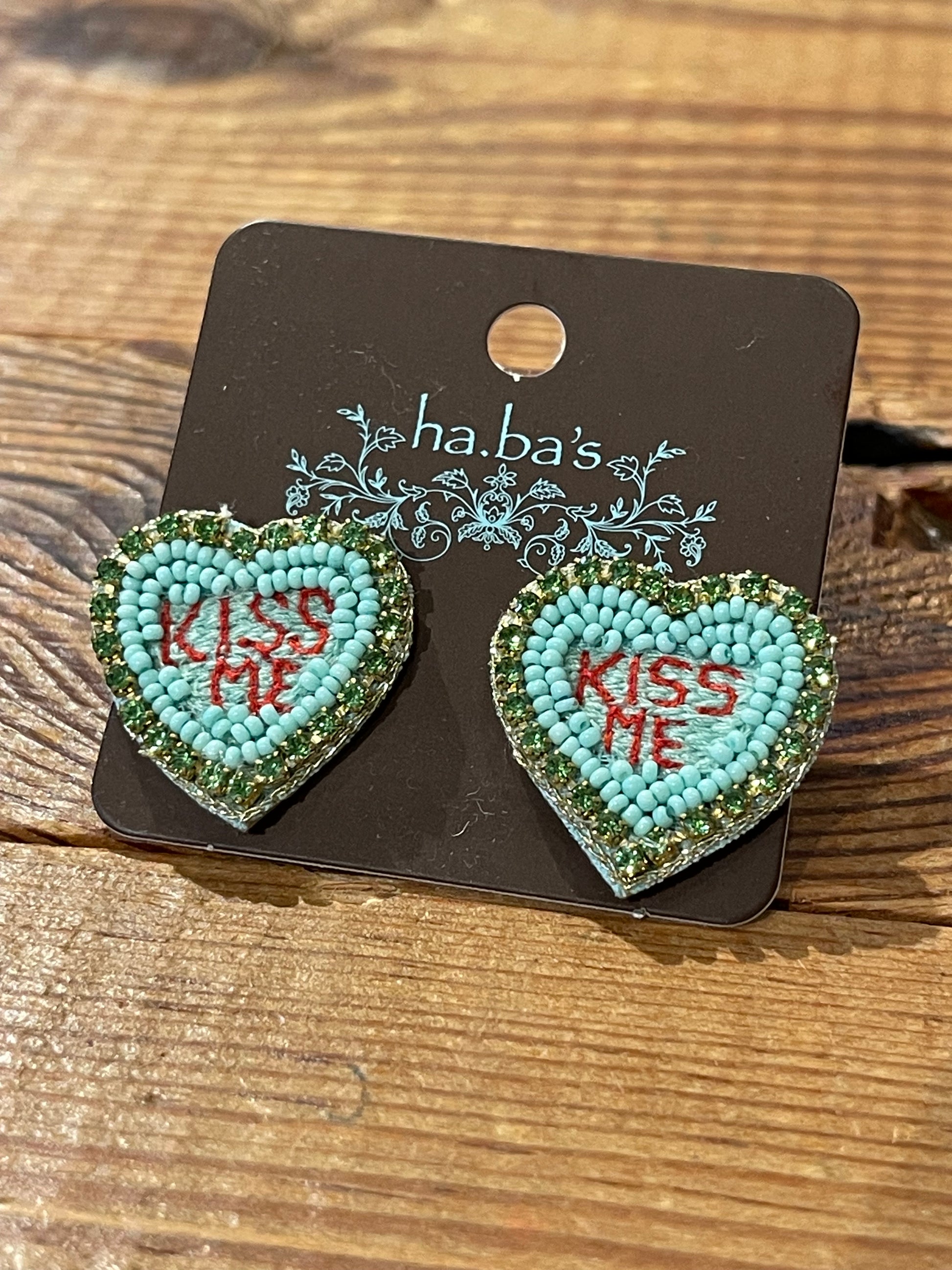 Green Kiss Me Earrings