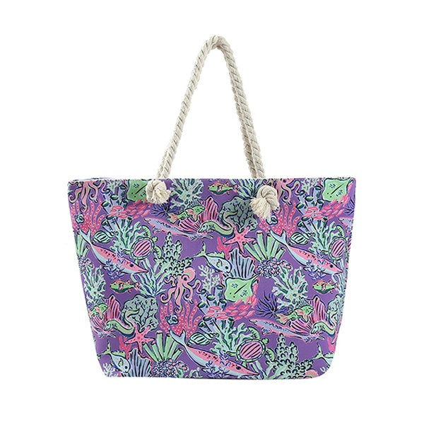 Purple Sea Life Tote