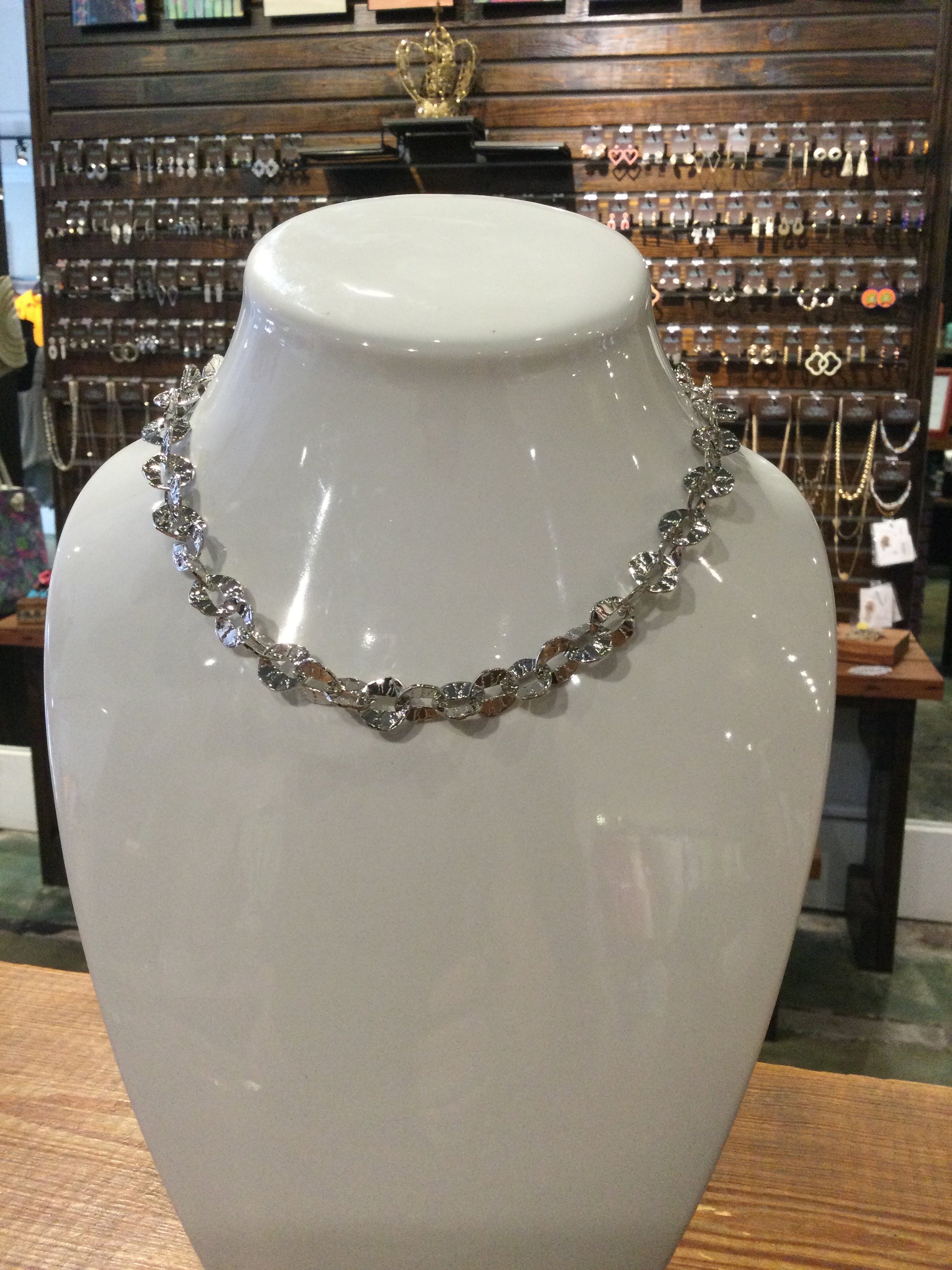 Silver Disks Necklace