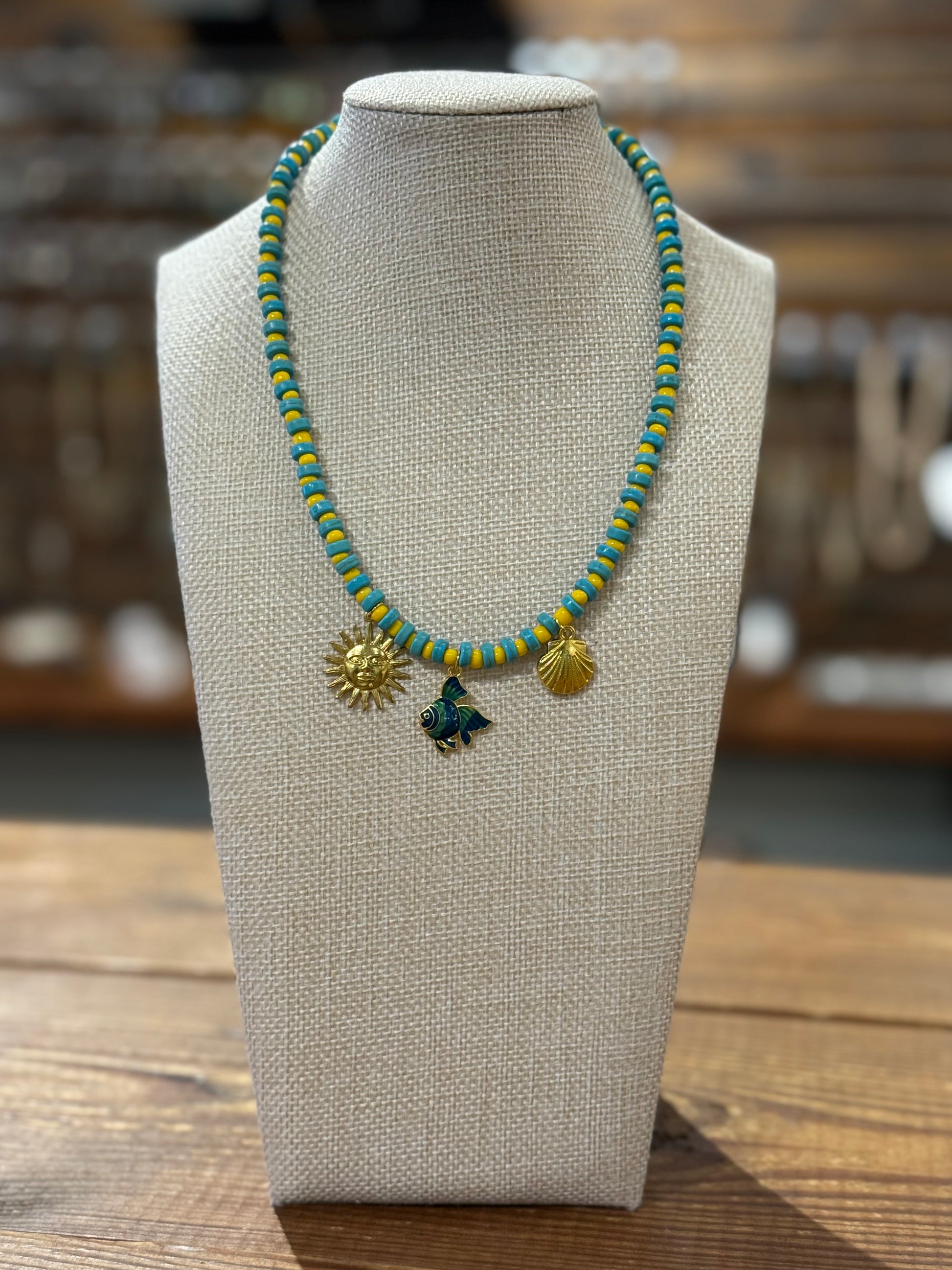 Gemini Necklace - Fish Multi Charm
