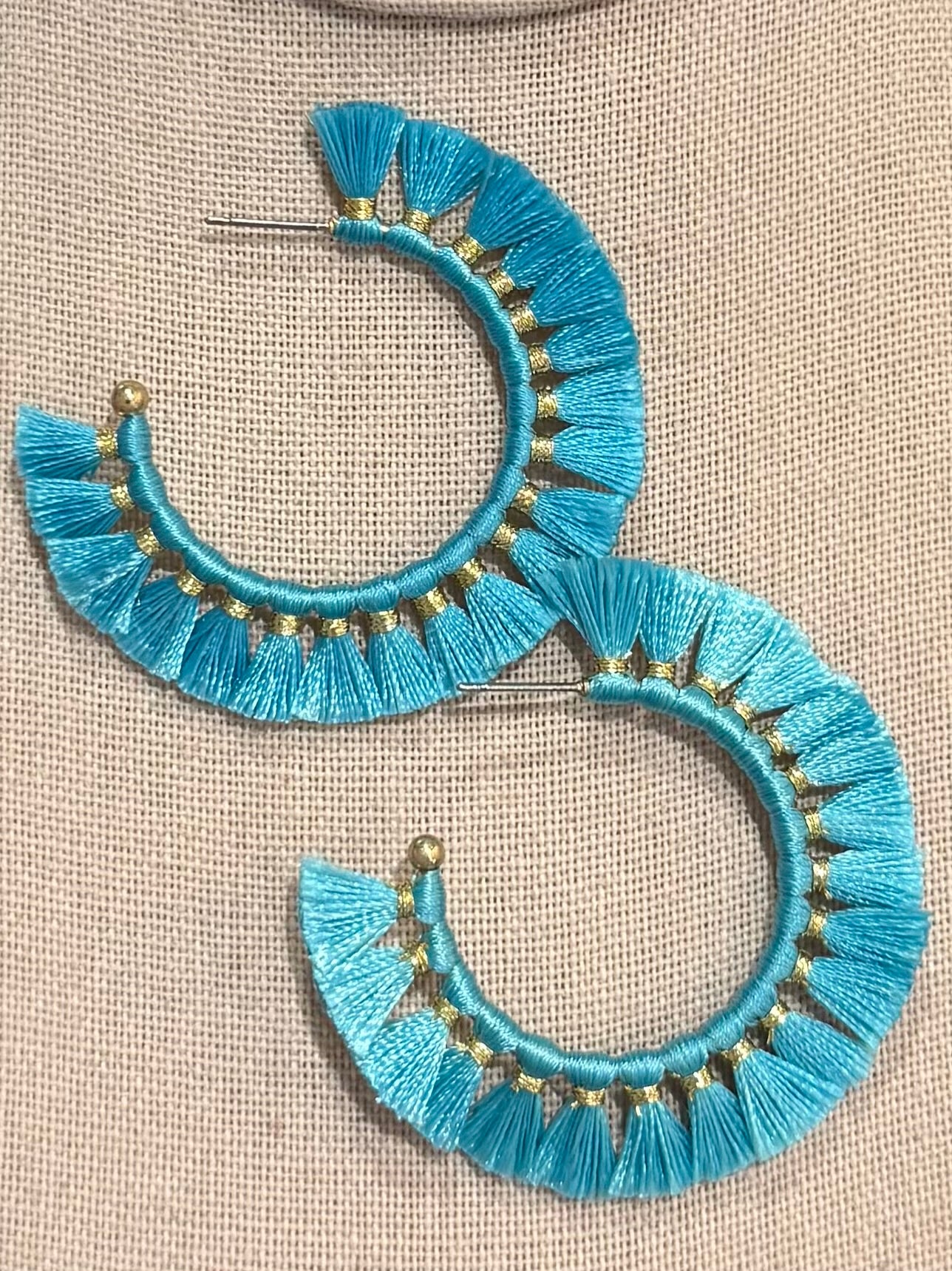 Ocean Breeze Fringe Hoops