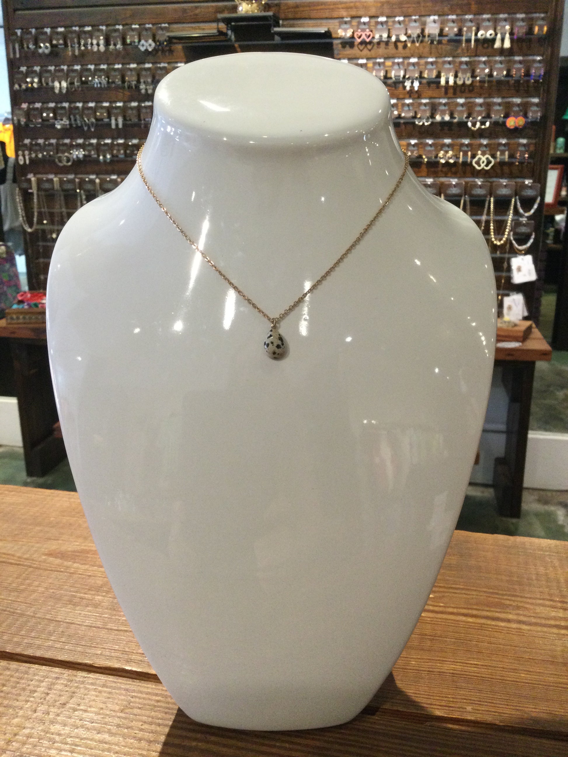 Dalmatian Teardrop Necklace