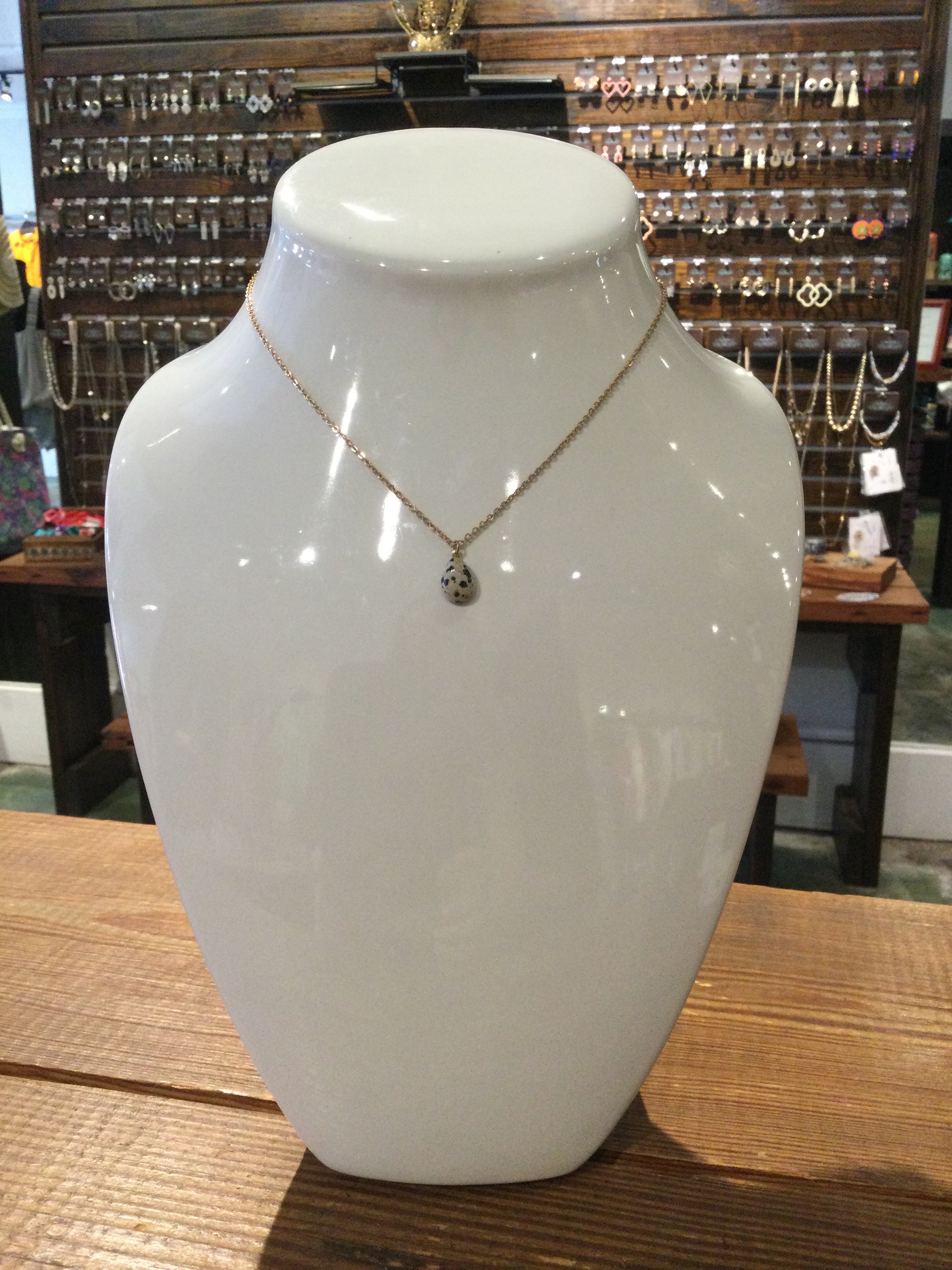 Dalmatian Teardrop Necklace