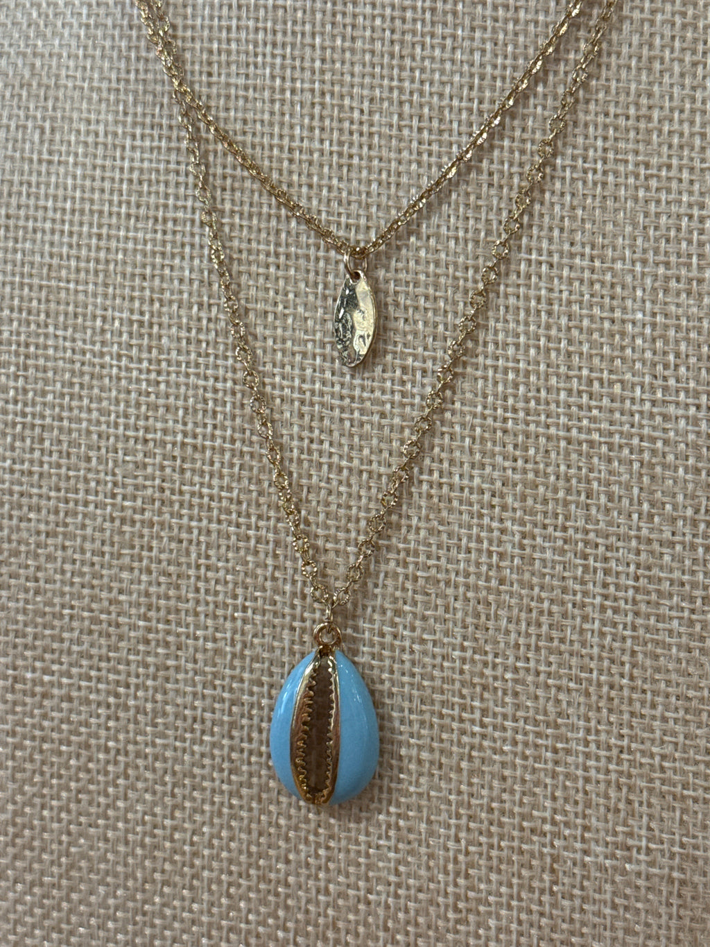 Blue Cowrie Shell Necklace