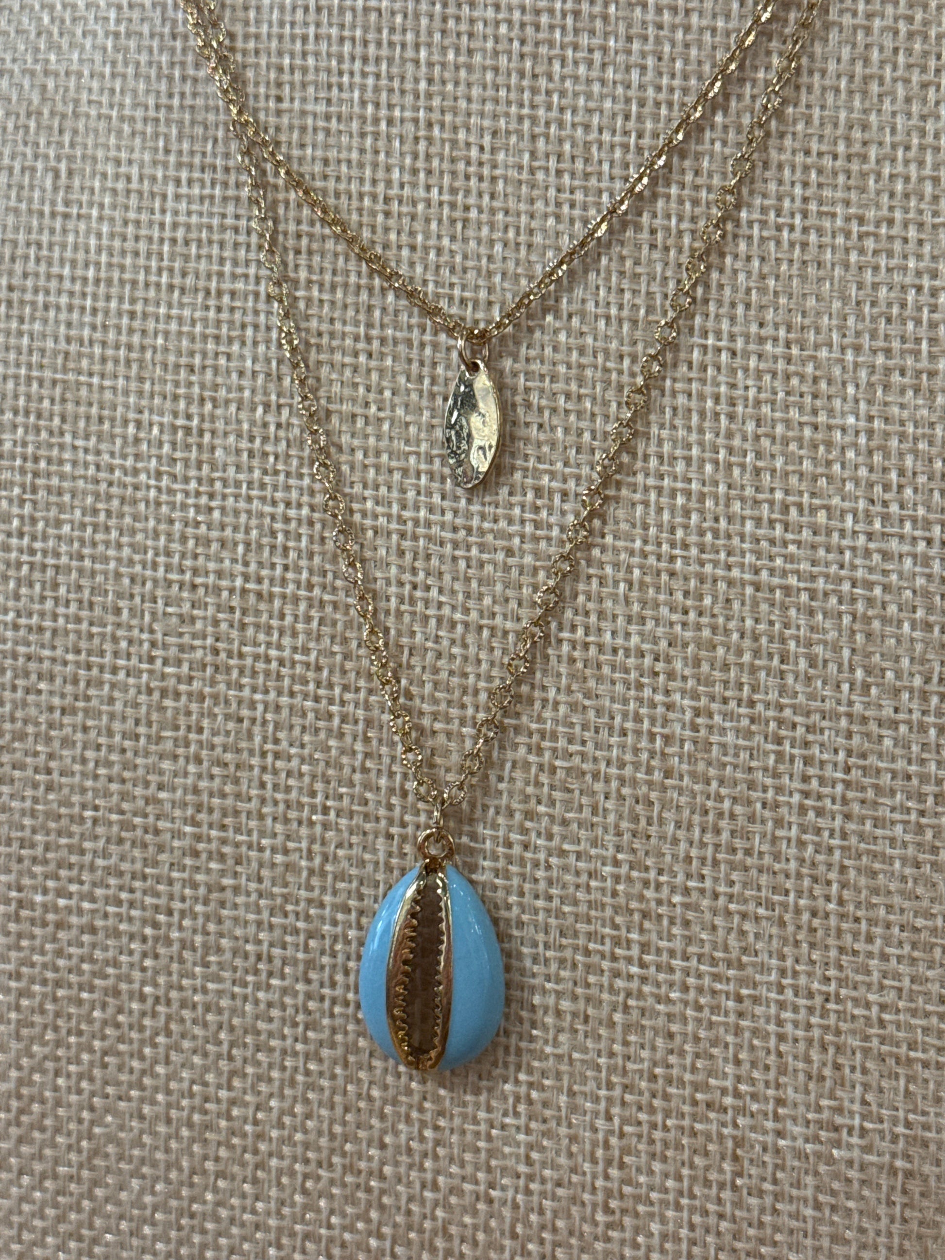 Blue Cowrie Shell Necklace
