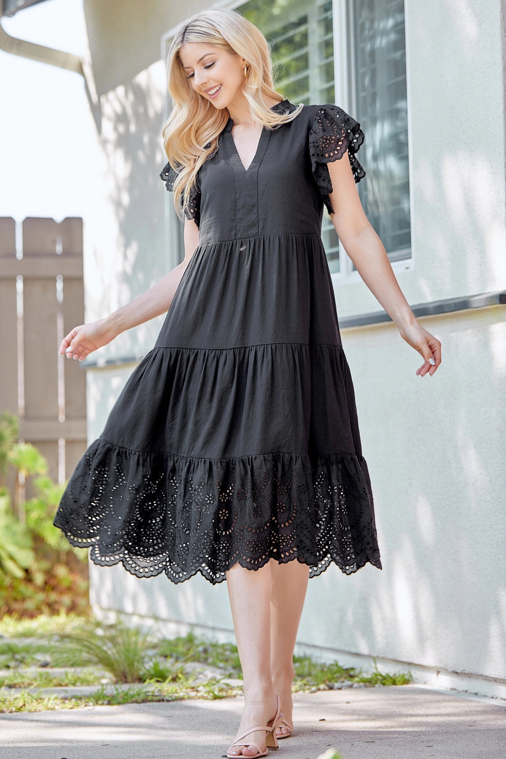 Amara Tiered Lace Dress