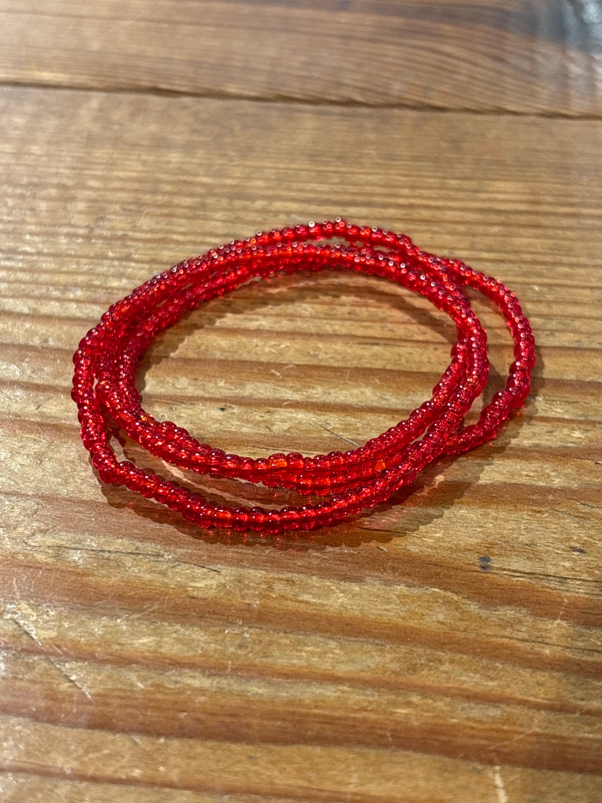 Set Seed Bead Bracelet - Red