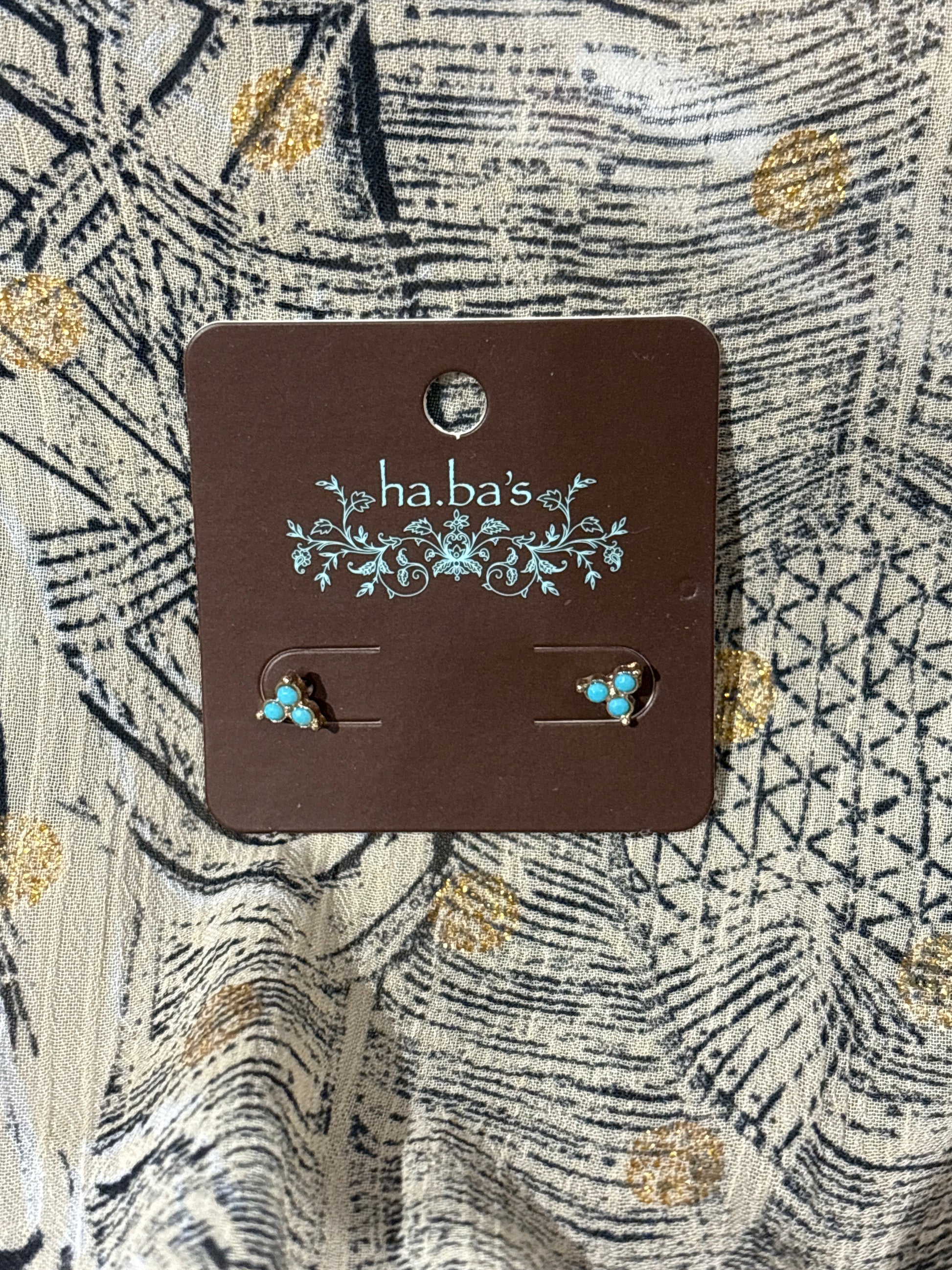 Turquoise Rhinestone Stud Earrings