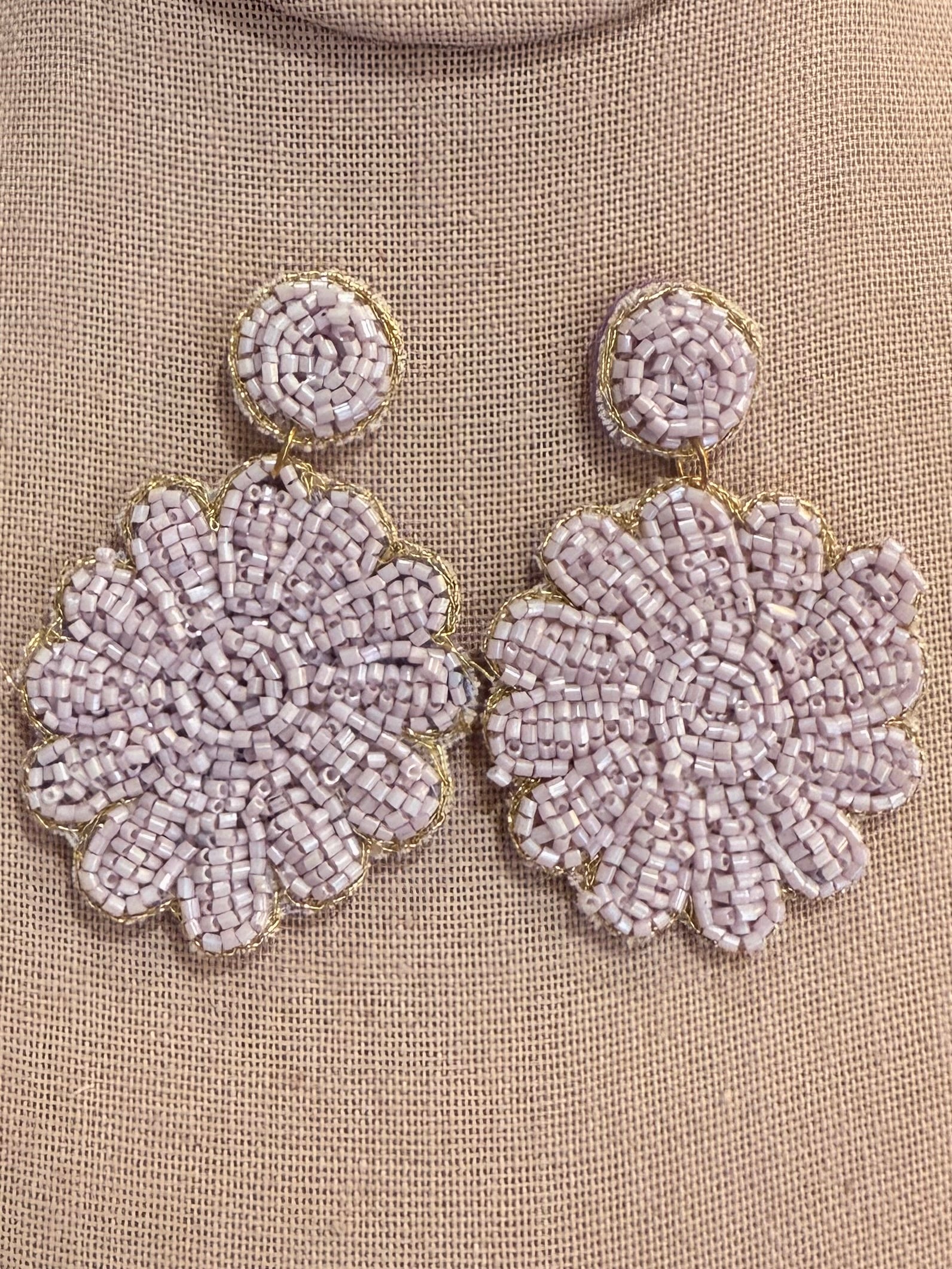 Lavender Beaded Flowers