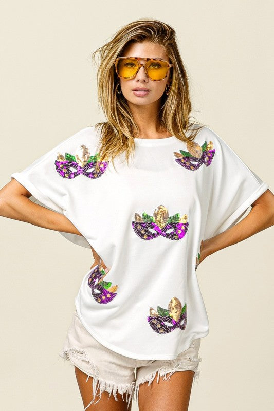 Sequin Mardi Mask Top *PRE-ORDER*