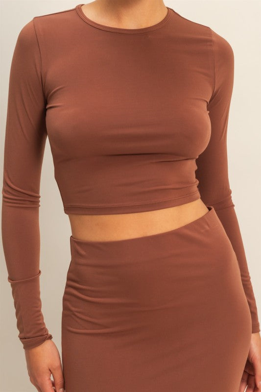 Luna Crop Top - Chestnut