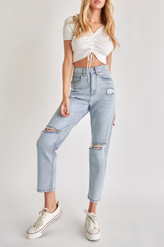 High Rise Slim Mom Fit
