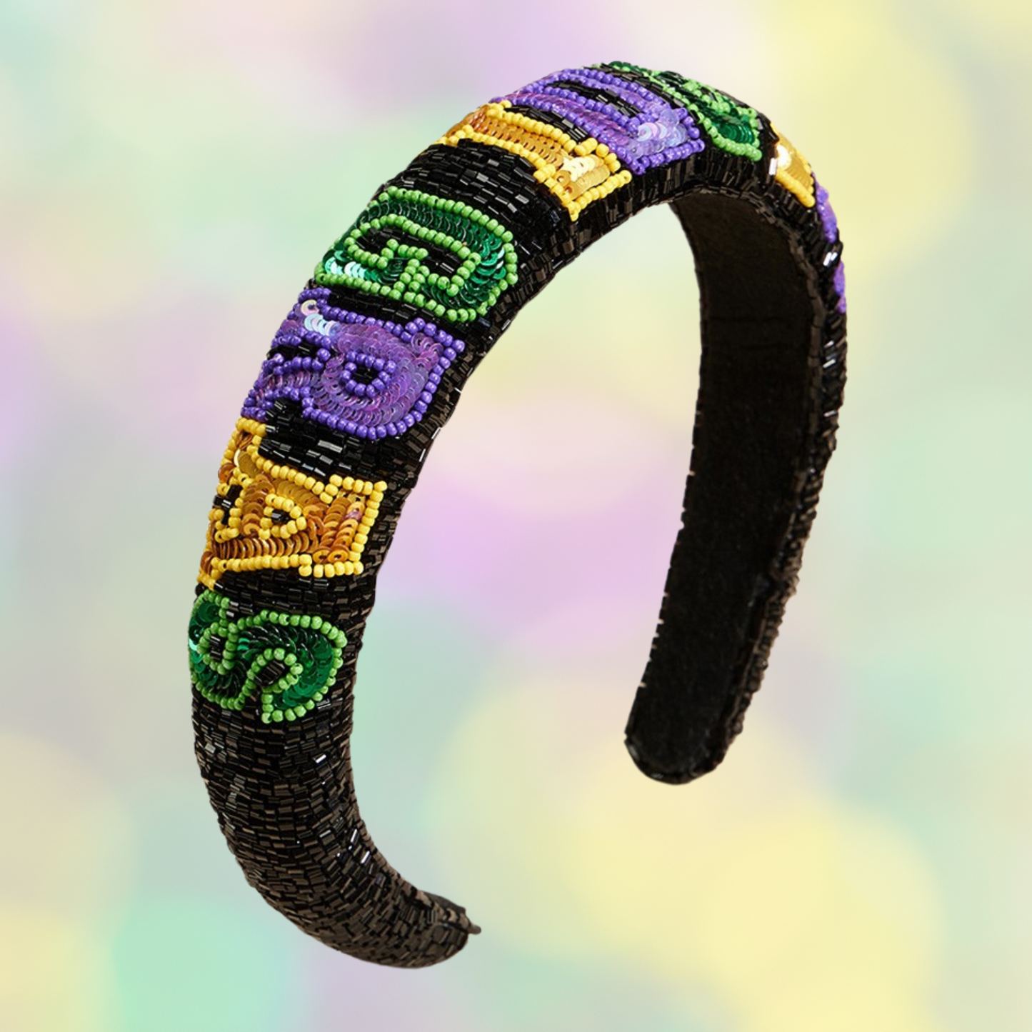 Mardi Gras Black Headband