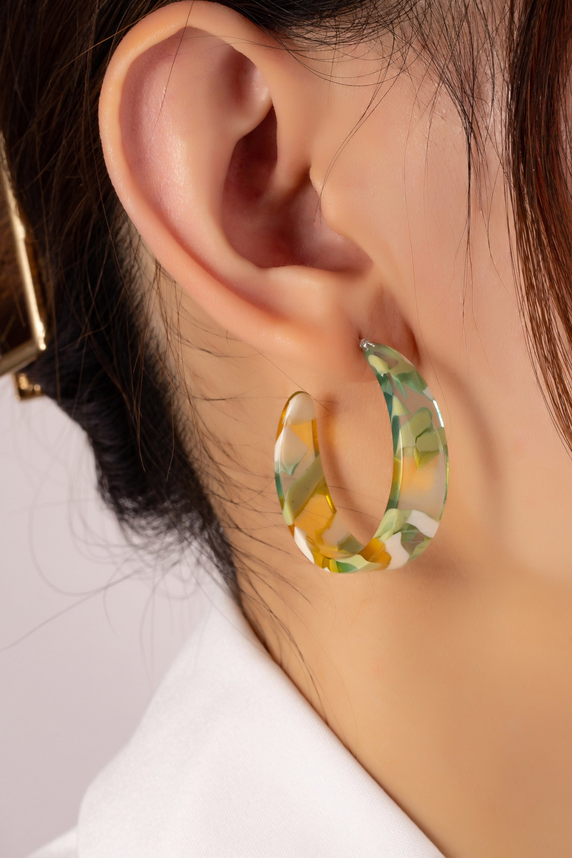 Marbled Hoop In Green Tones