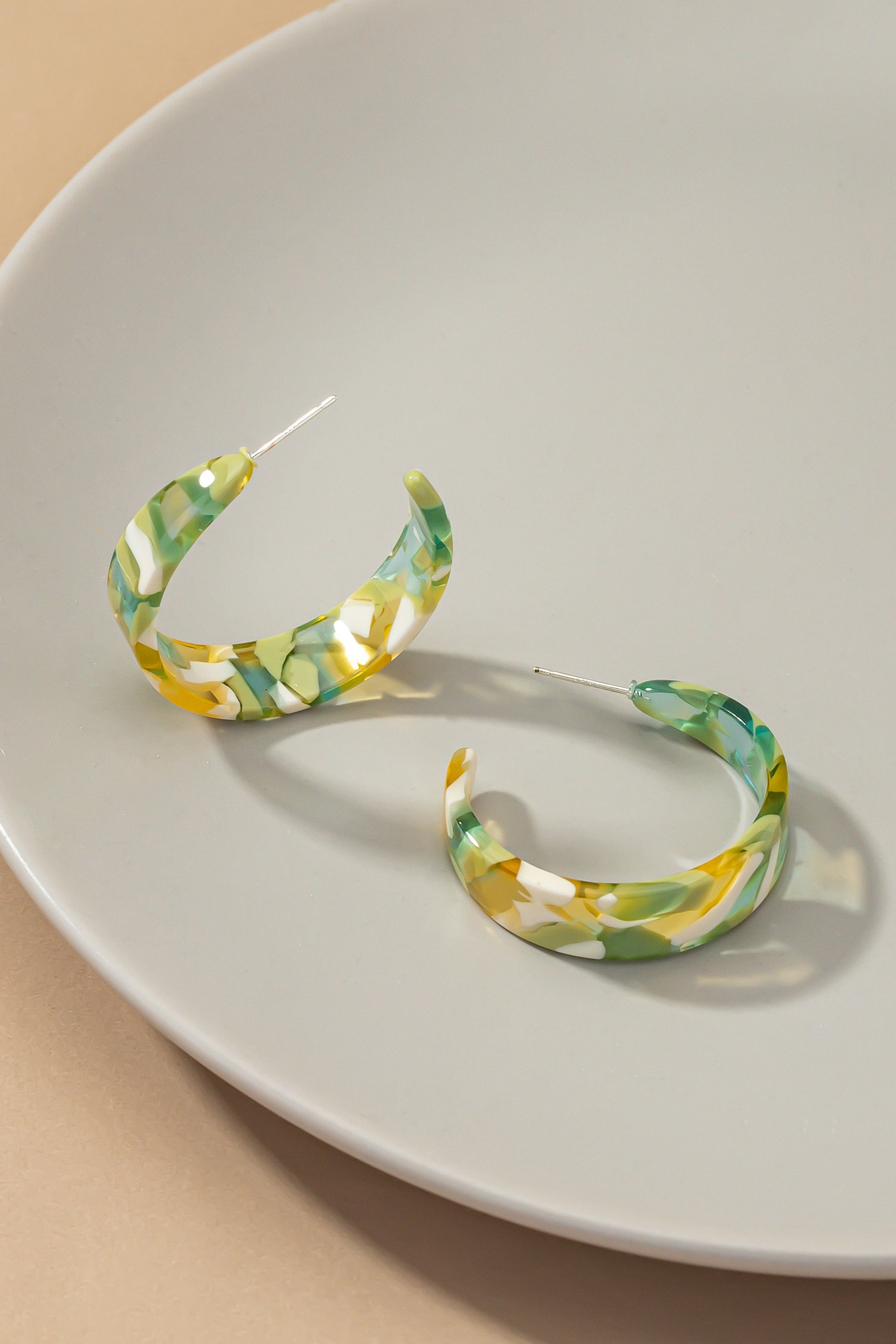 Marbled Hoop In Green Tones