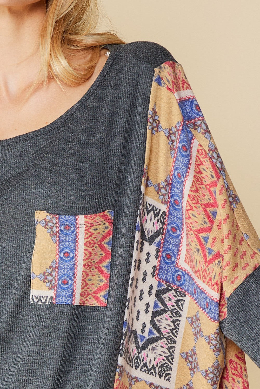 Border Contrast Longsleeve - Gray