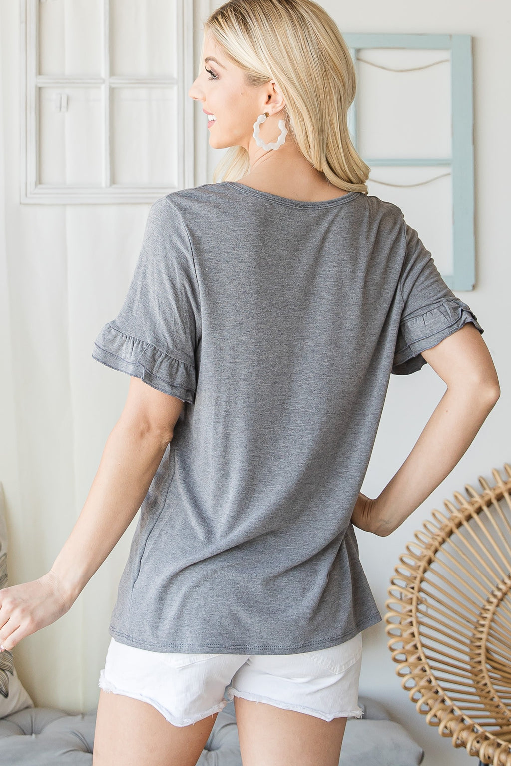 Ruffled Hem - Gray