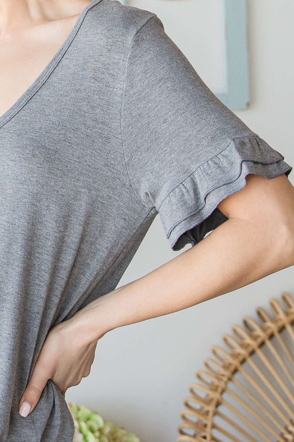 Ruffled Hem - Gray