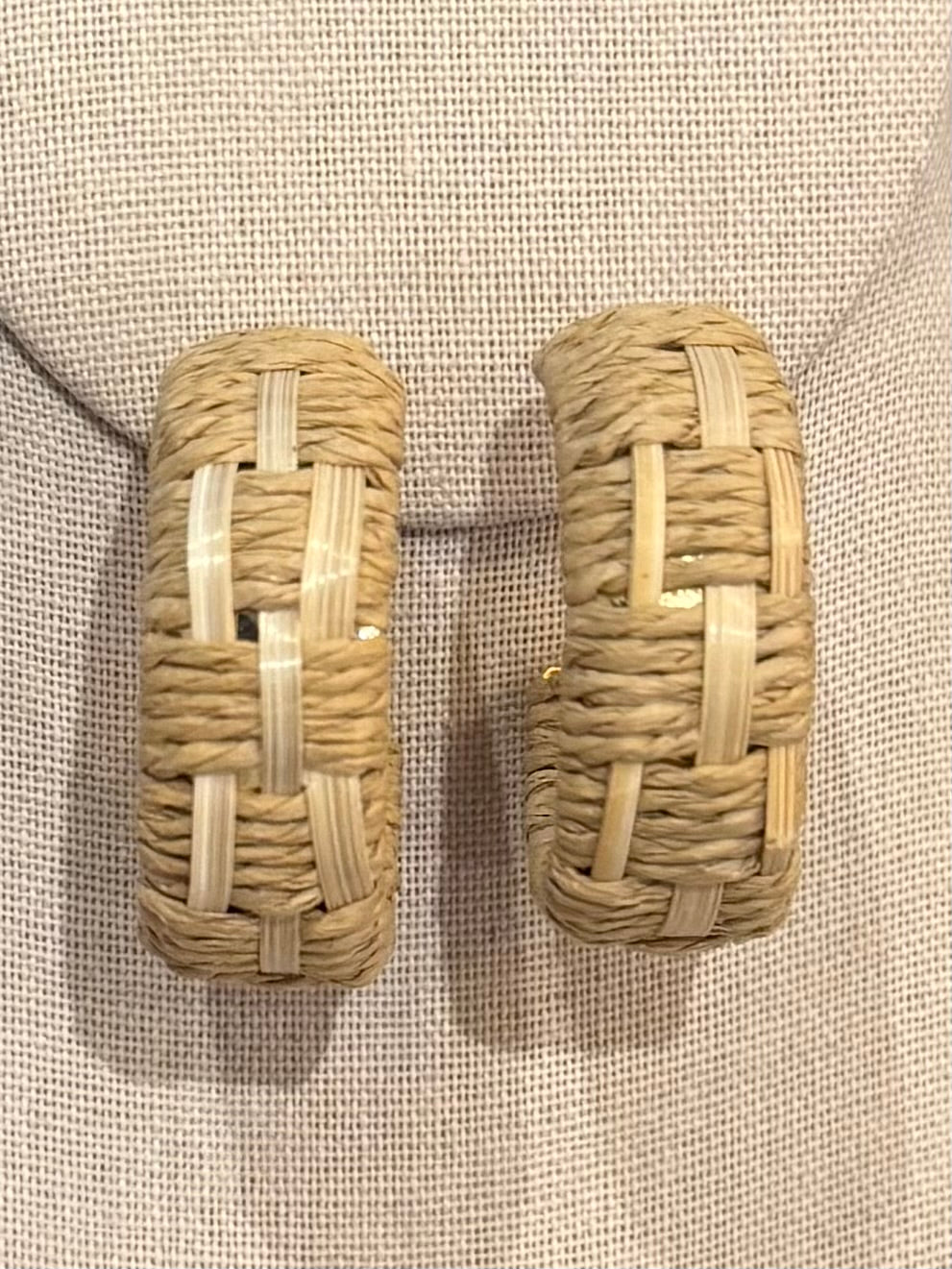 Woven Raffia Hoops