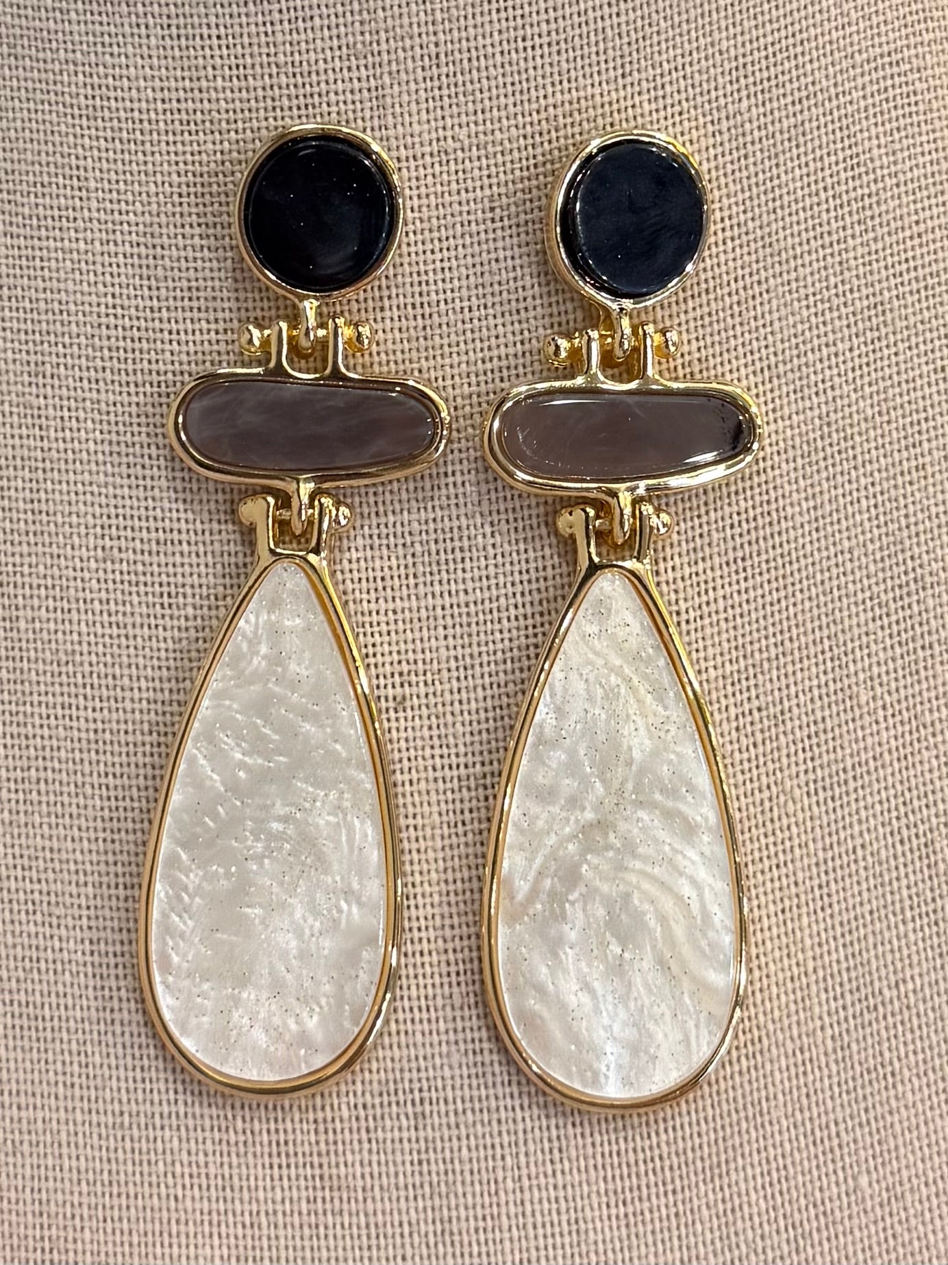 B&W Gem Earrings