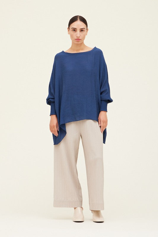 Smocked Sleeve - Blue Jewel