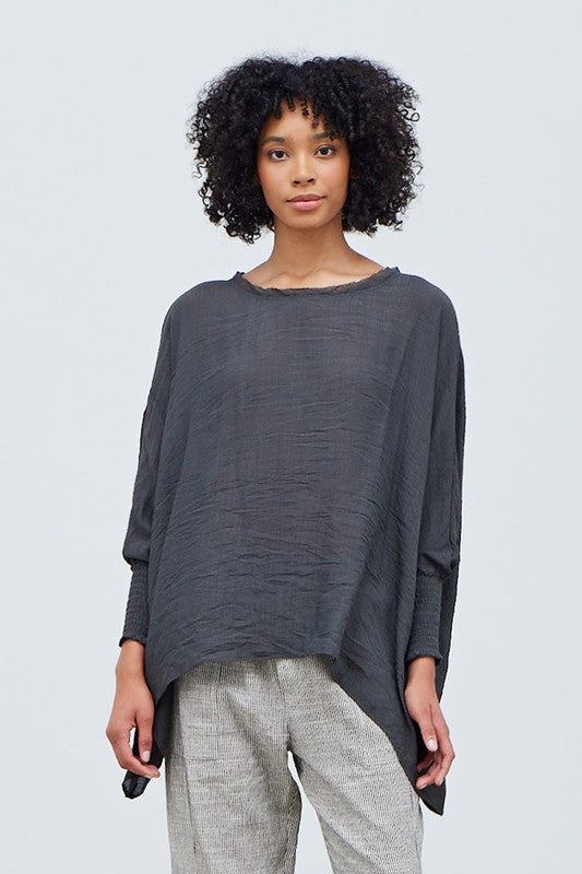 Smocked Sleeve - Coal