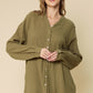 Oversized Button Down - Olive