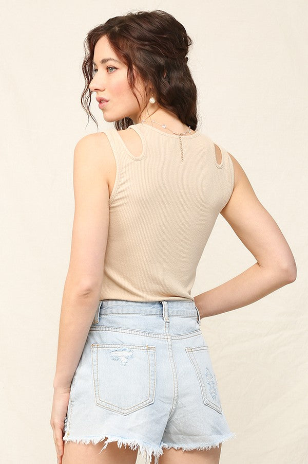 Double Dose Tank Top - Tan