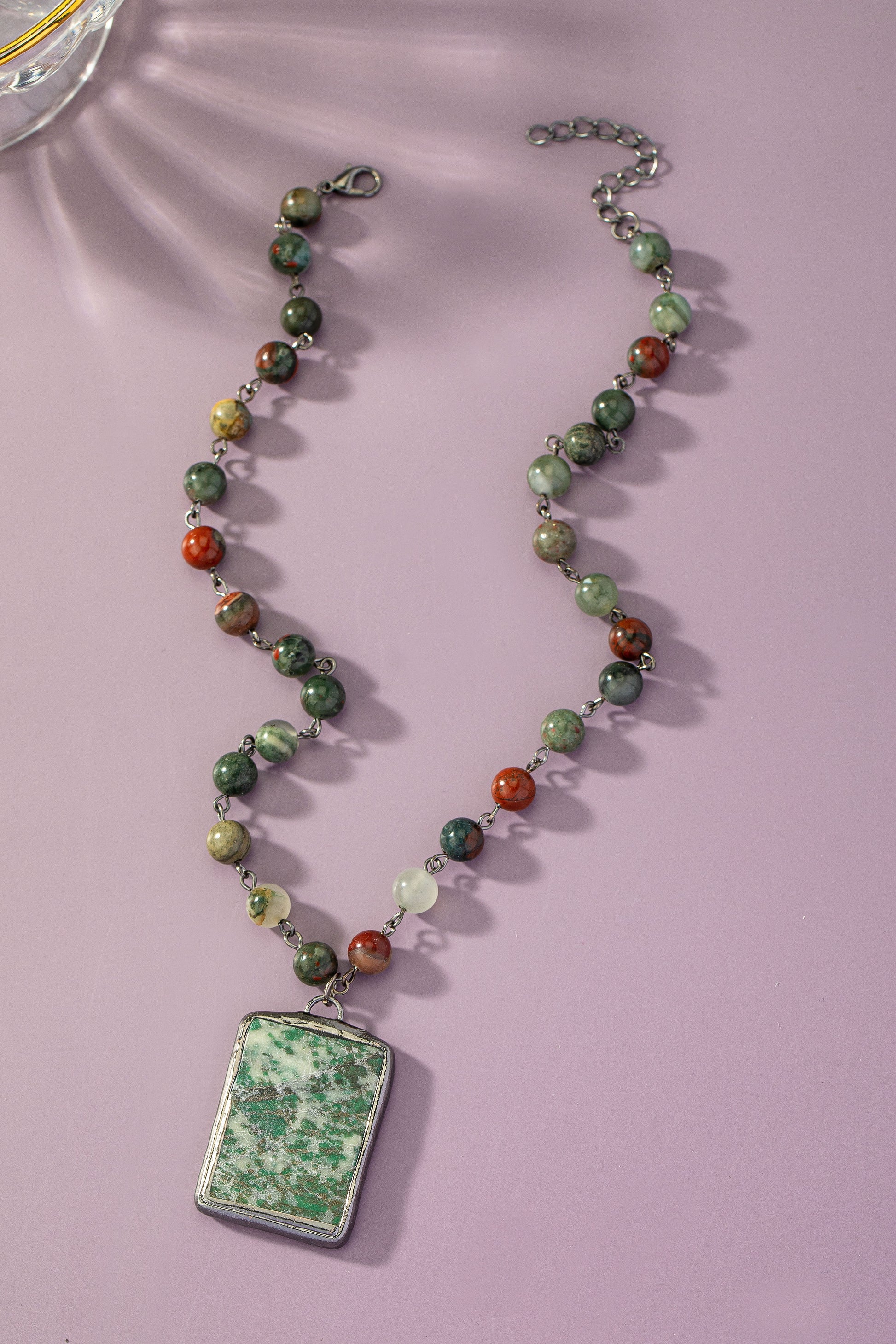 Green Jasper Pendant Necklace