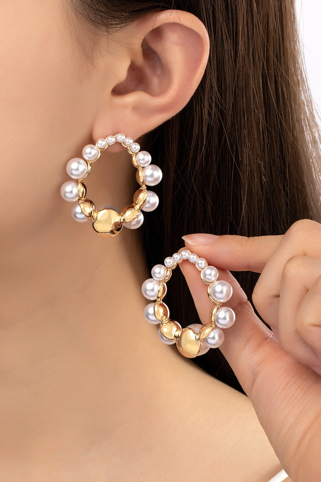 Pearl Teardrop Hoop Post