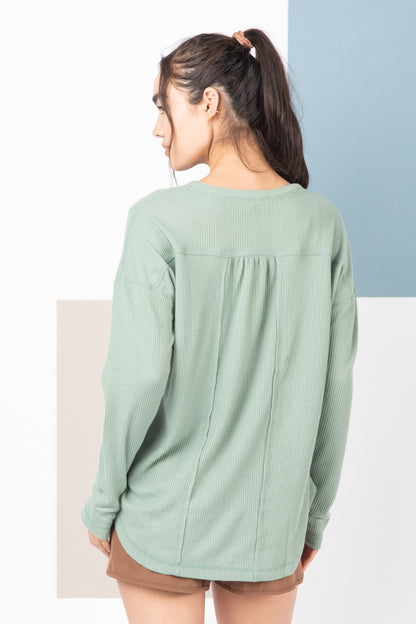 Casual Comfy Waffle Knit - Sage