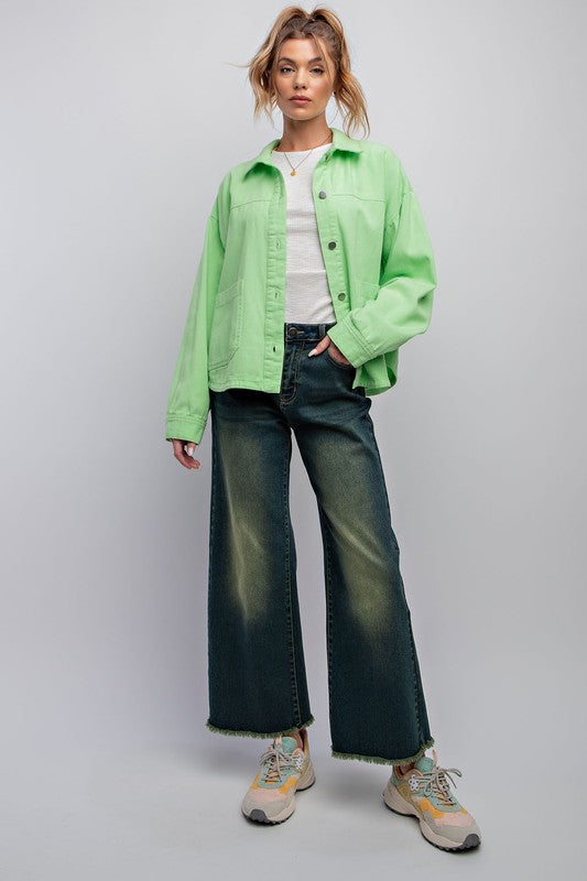 Washed Twill Jacket - Lime