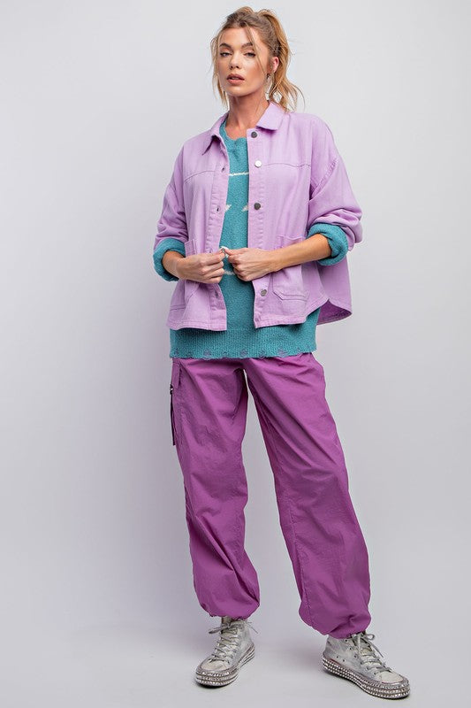 Washed Twill Jacket - Lilac