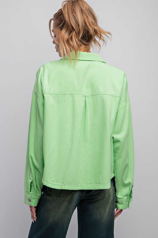 Washed Twill Jacket - Lime
