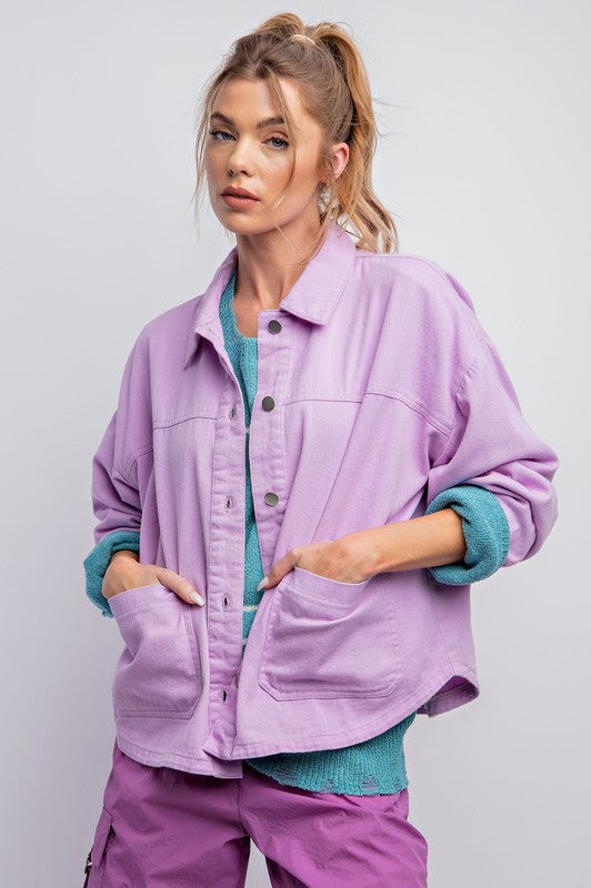 Washed Twill Jacket - Lilac