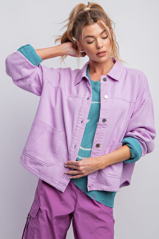 Washed Twill Jacket - Lilac