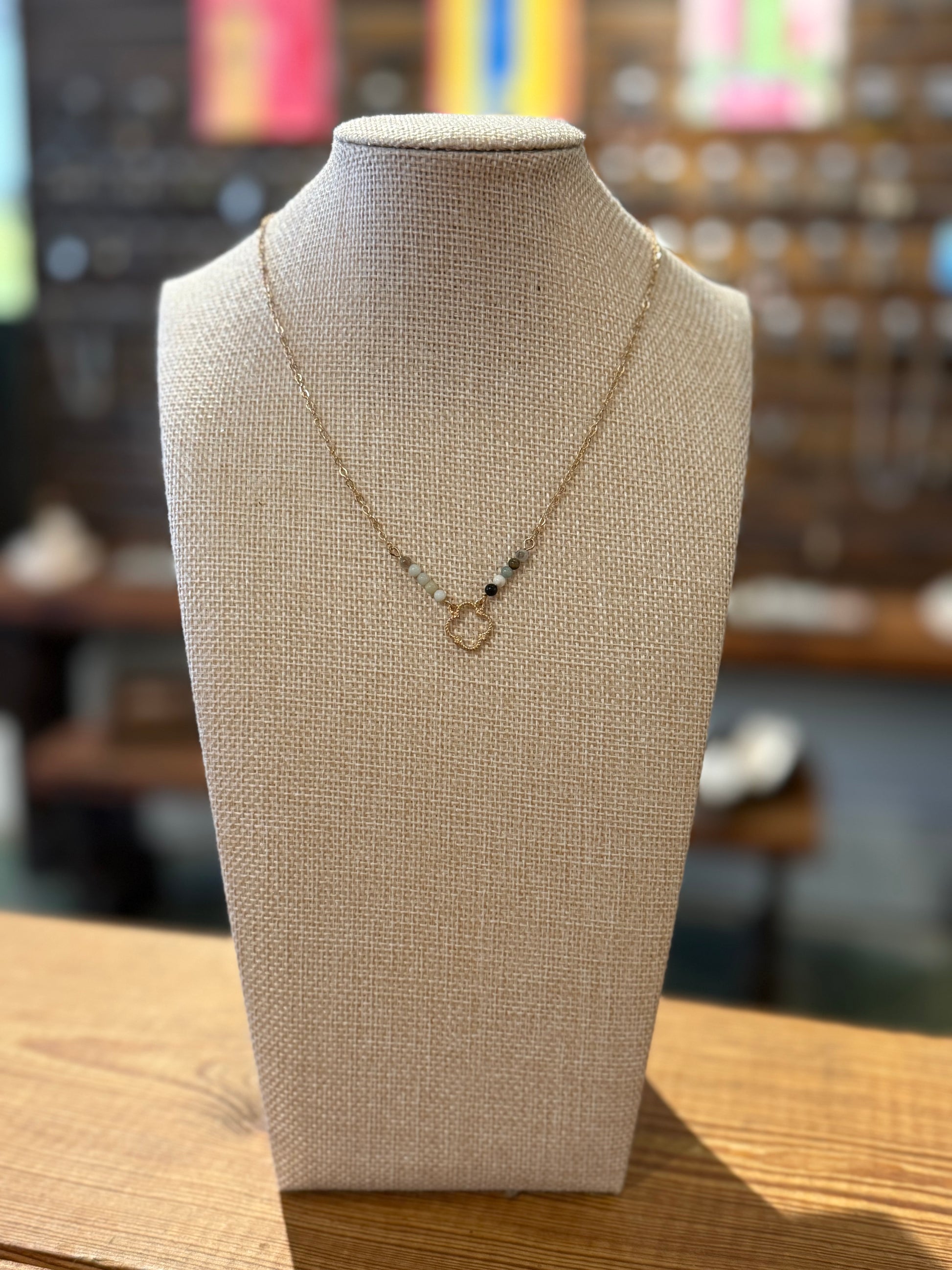All Gold Beaded Dainty Detailed Necklace