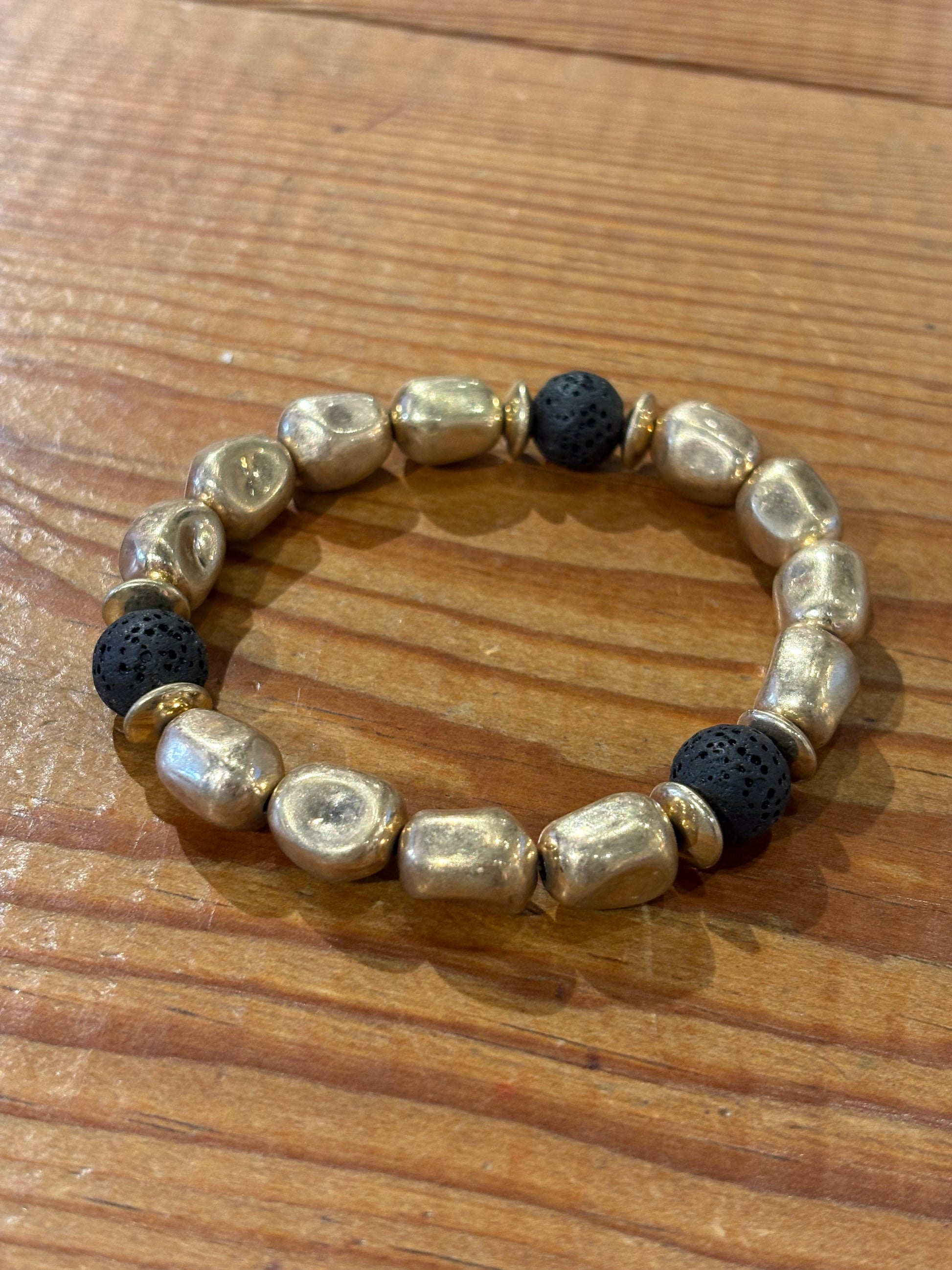 Black Three Stone Bracelet