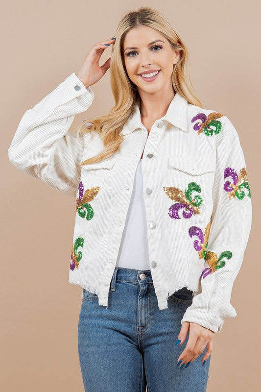 Fleur De Lis Jacket - White