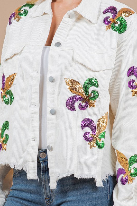 Fleur De Lis Jacket - White