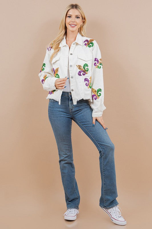 Fleur De Lis Jacket - White