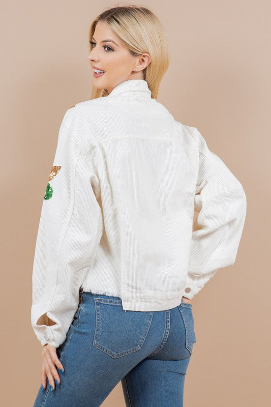 Fleur De Lis Jacket - White