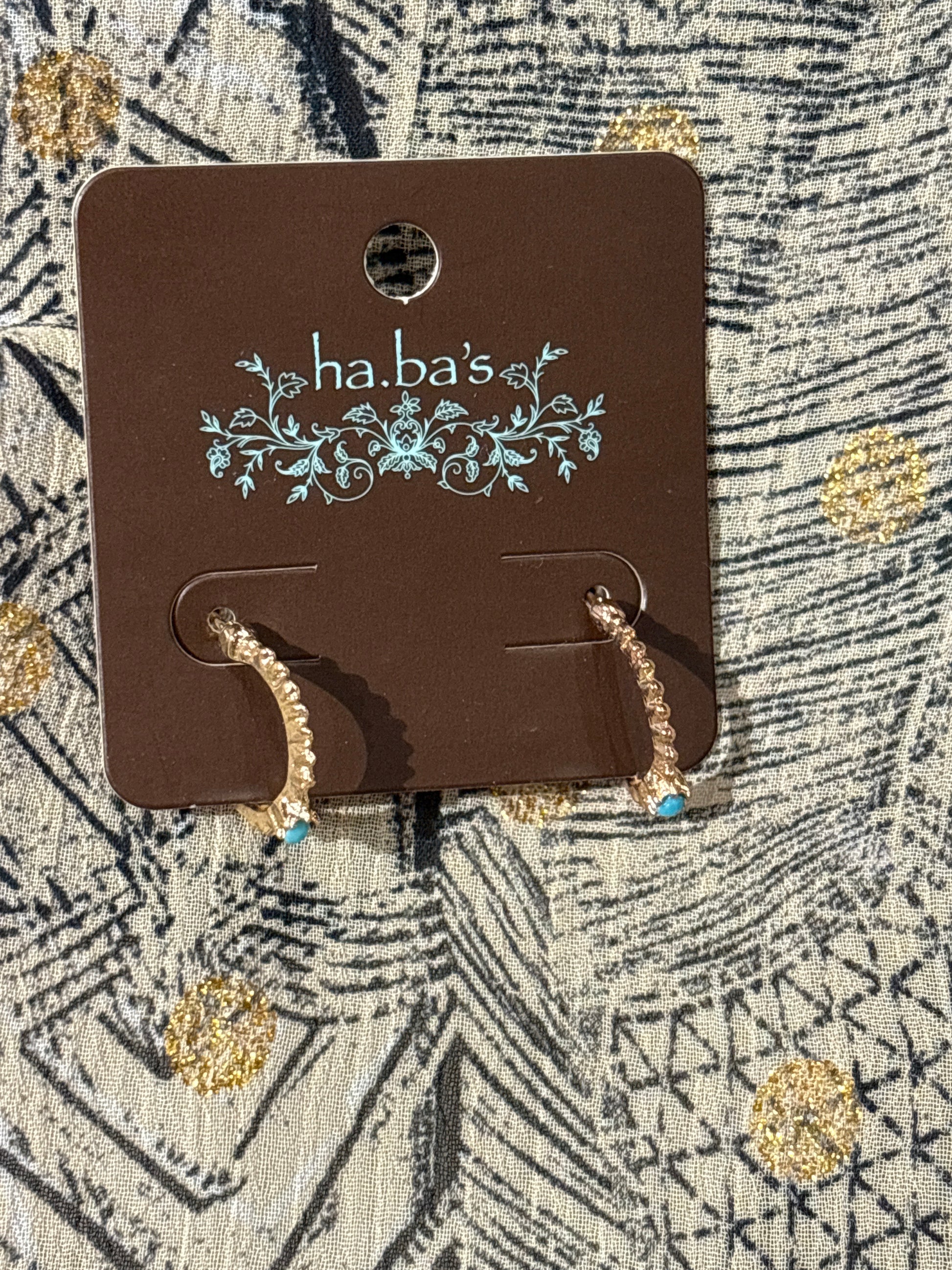 Turquoise Huggie Hoop Earrings