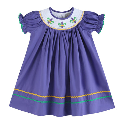 Royal Smocked Kids Dress