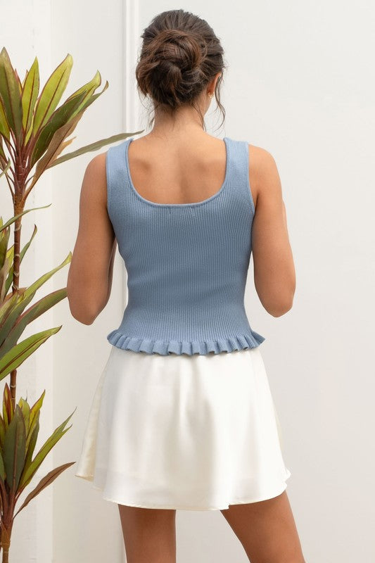 Isla Knit Tank - Chambray