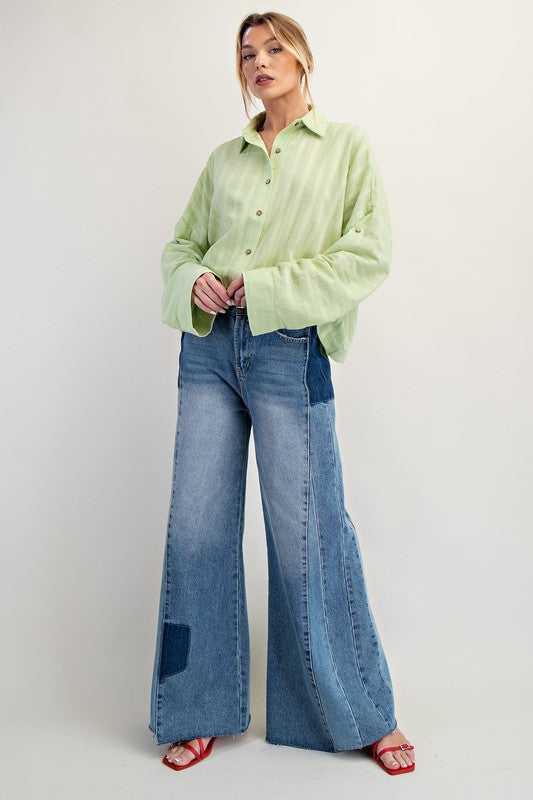 Breezy Days Button Down - Lime