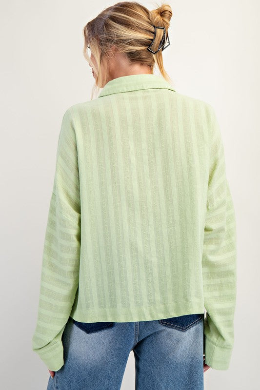 Breezy Days Button Down - Lime