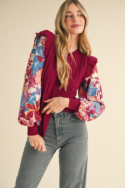 Flower Pop - Maroon