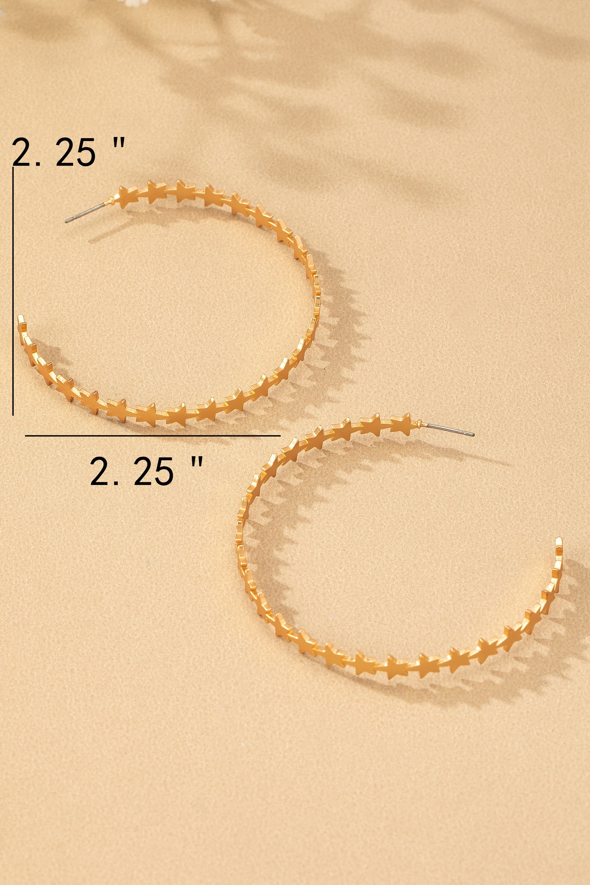 Brushed Star Hoop Earrings