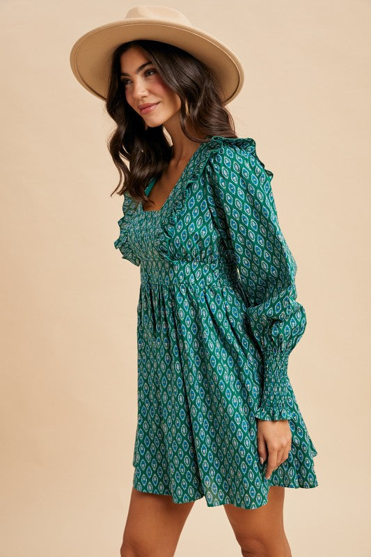 Emilia Printed Dress - Pine